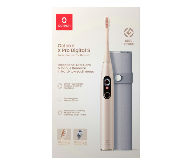 Oclean X Pro Digital złoty + Etui + 2 dodatkowe końcówki - 1113370 - zdjęcie 2